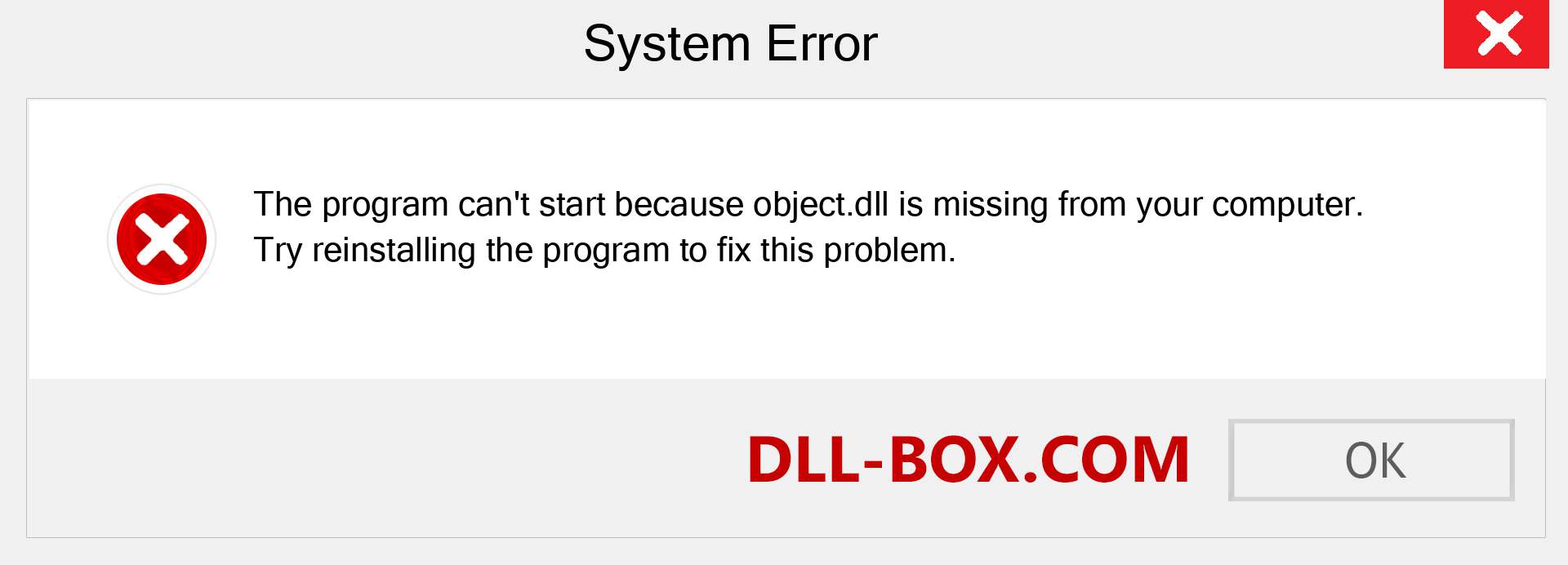  object.dll file is missing?. Download for Windows 7, 8, 10 - Fix  object dll Missing Error on Windows, photos, images